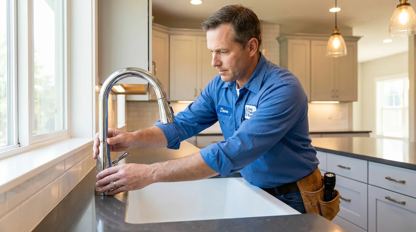 Kitchen faucet installation by Johns Plumbing LLC in Massillon